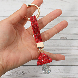 Bling Studded Mushroom Keychain / Bag Charm