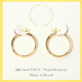 18K Gold Filled Hypoallergenic Pin Catch Hoop Earrings