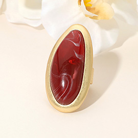 Bold Abstract Oval Natural Stone Stretch Ring