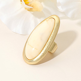Bold Abstract Oval Natural Stone Stretch Ring