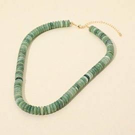 Flat Resin Disc Beaded Necklace