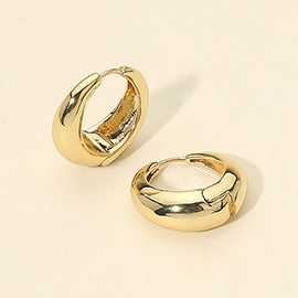14K Gold Dipped Teardrop Huggie Hoop Earrings