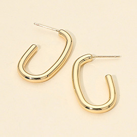14K Gold Dipped Oval Hoop Earrings
