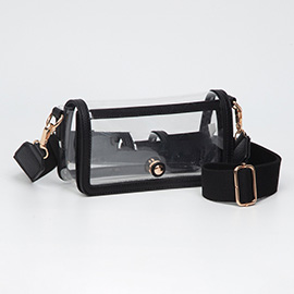 Transparent Rectangle Flap Crossbody Bag