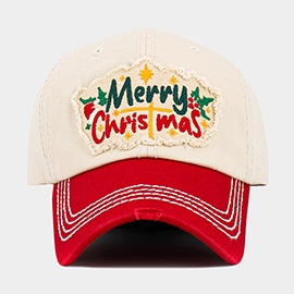 Merry Christmas Message Embroidered Vintage Baseball Cap