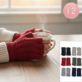 Cable Knit Single Layer Fingerless Gloves
