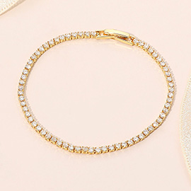 18K Gold Dipped Classic Tennis Chain Bracelet