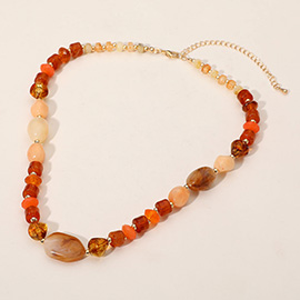 Resin Pebble Beaded Necklace