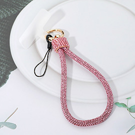 Bling Studded Phone Strap Keychain Bag Charm