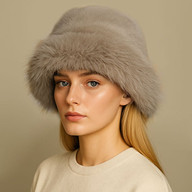 Faux Fur Soft Plush Winter Bucket Hat