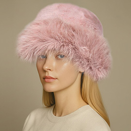 Faux Fur Soft Plush Winter Bucket Hat