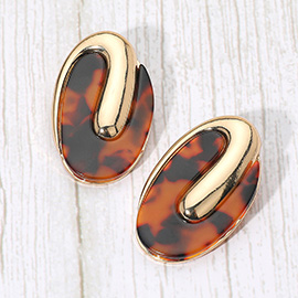 Sculptural Oval Resin Earrings