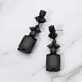 Geometric Rectangle Drop Evening Earrings