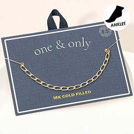 18K Gold Filled Oval Link Chain Anklet