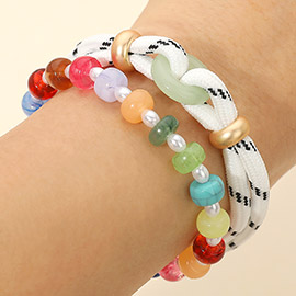 2PCS - Beaded Stretch Rope Bracelets