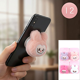 12PCS - Cute Plush Monster Bunny Character Face Grip Holders
