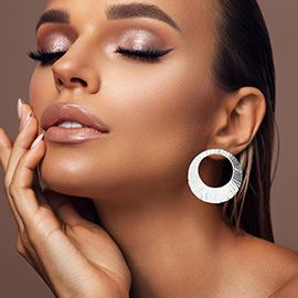 Textured Open Circle Statement Earrings