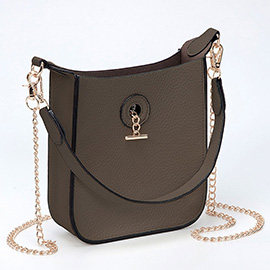 Faux Leather Chain Shoulder Mini Crossbody Bag
