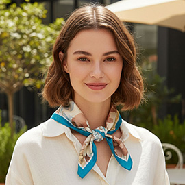 Floral Patchwork Printed Square Silky Satin Bandana Scarf