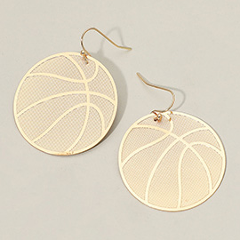 Metal Basketball Plate Dangle Earrings