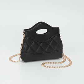 Smooth Faux Leather Mini Quilted Handbag Crossbody Bag