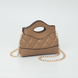 Smooth Faux Leather Mini Quilted Handbag Crossbody Bag