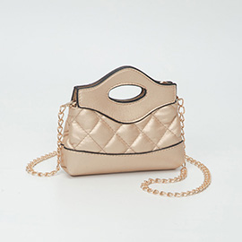 Smooth Faux Leather Mini Quilted Handbag Crossbody Bag