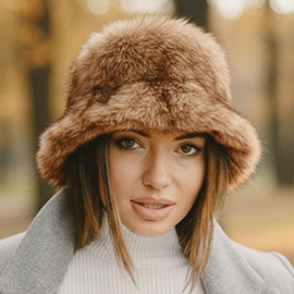Fuzzy Faux Fur Winter Bucket Hat