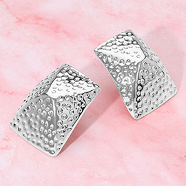 Hammered Geometric Clip On Earrings