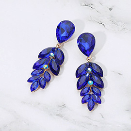 Teardrop Marquise Crystal Drop Evening Earrings