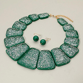 Bold Confetti Resin Panel Link Statement Necklace