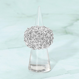 Rhinestone Paved Dome Stretch Statement Ring