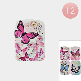 12PCS - Butterfly Printed Cosmetic Mirrors
