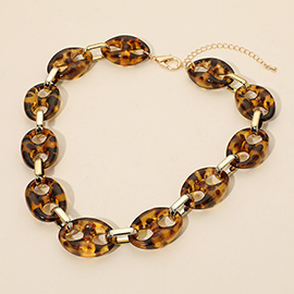 Chunky Resin Mariner Link Statement Necklace