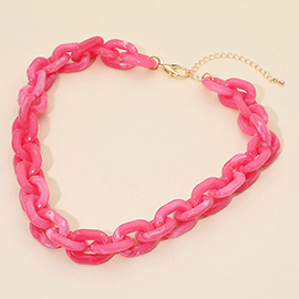Chunky Resin Chain Link Statement Necklace