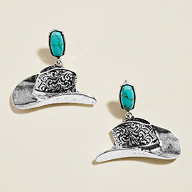 Boho Western Cowboy Hat Dangle Earrings