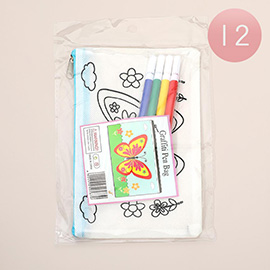 12PCS - Kids Butterfly Graffiti Pen Bag Craft Set