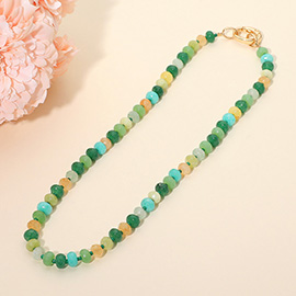 Faceted Pebble Beaded Necklace