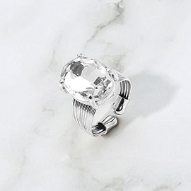 Oval Cut Stone Adjustable Ring