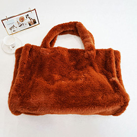 Oversized Faux Fur Soft-Touch Tote Bag