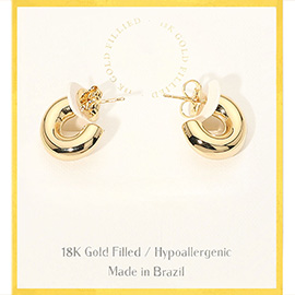 18K Gold Filled Hypoallergenic Chunky Small Hoop Earrings