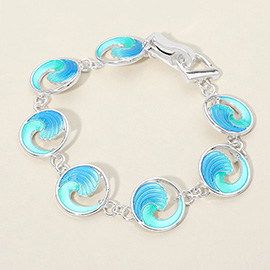 Ocean Wave Charm Link Magnetic Bracelet