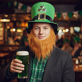 Classic Leprechaun Beard Costume Hat