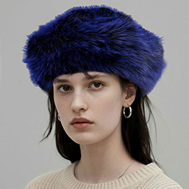 Faux Fur Winter Beret Hat