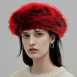Faux Fur Winter Beret Hat