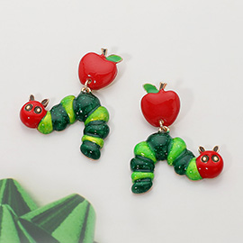 Apple Caterpillar Drop Earrings