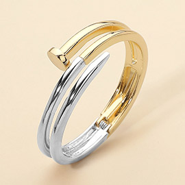 Metal Nail Hinged Bangle Bracelet