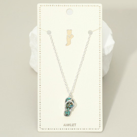 Crushed Pebble Flip Flop Charm Anklet