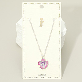 Enamel Flower Charm Anklet