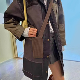 Long Ribbed Knit Stretch Phone Pouch Phone Holder